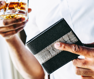 mens luxury wallet, stingray wallet, crocodile wallet, python wallet