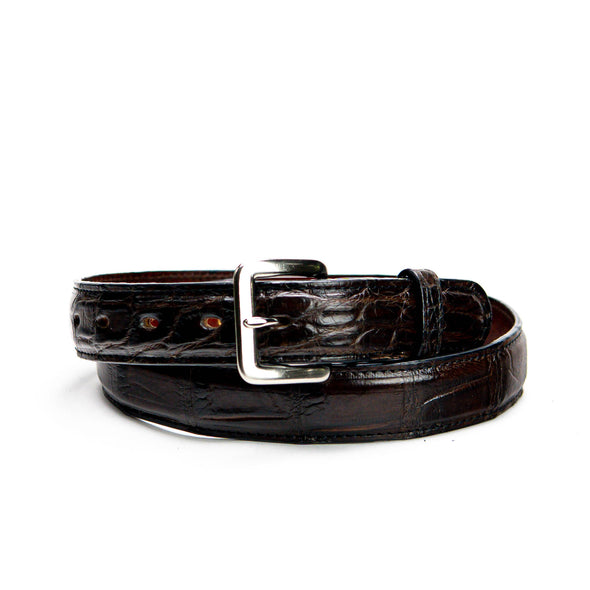 Belt - Dark Brown Alligator (1.25" wide)
