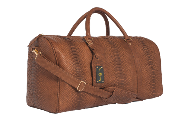 Brown Python Duffle Bag