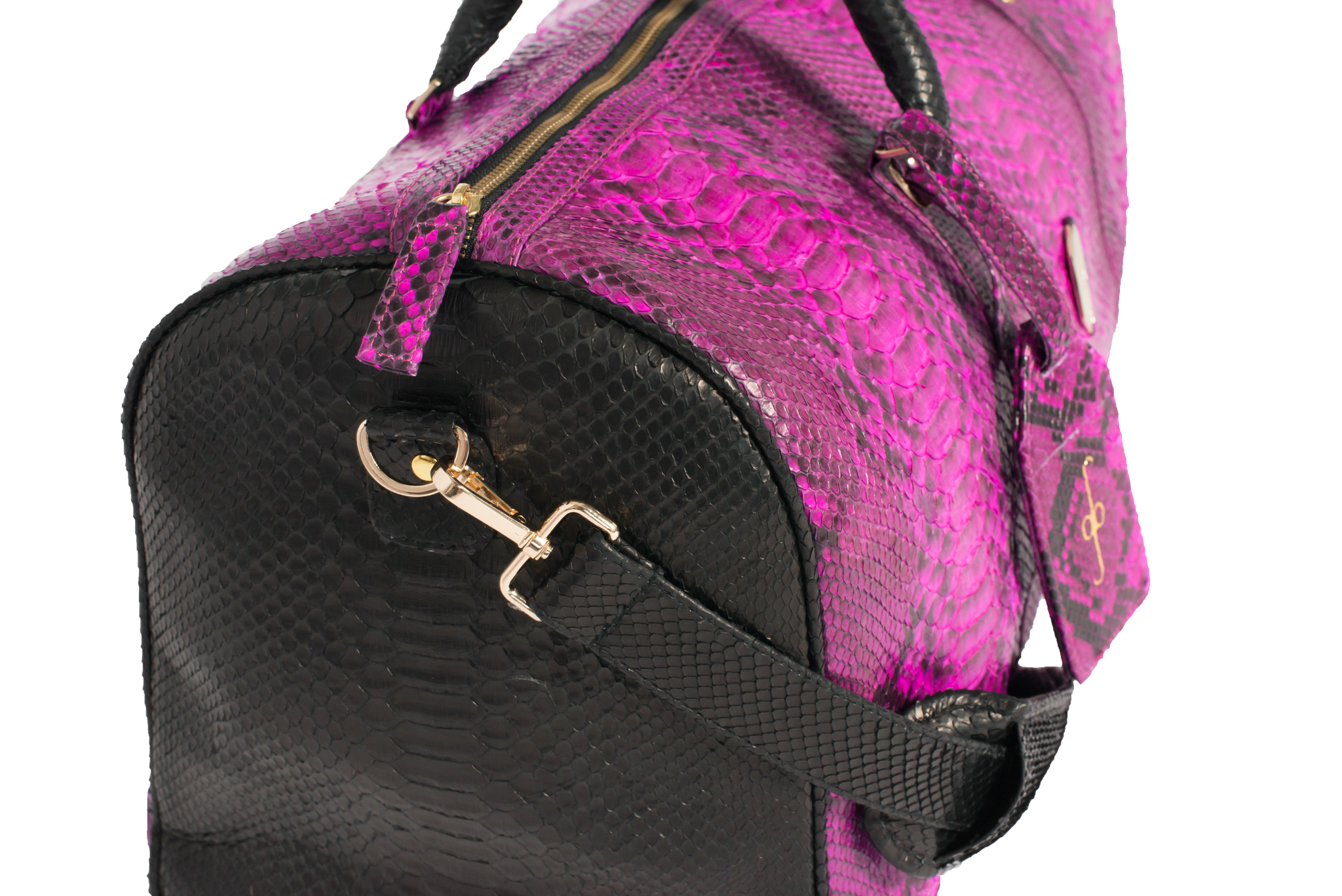 Magenta Python Duffel Bag - Black & Magenta Python – GiovannaBarrios