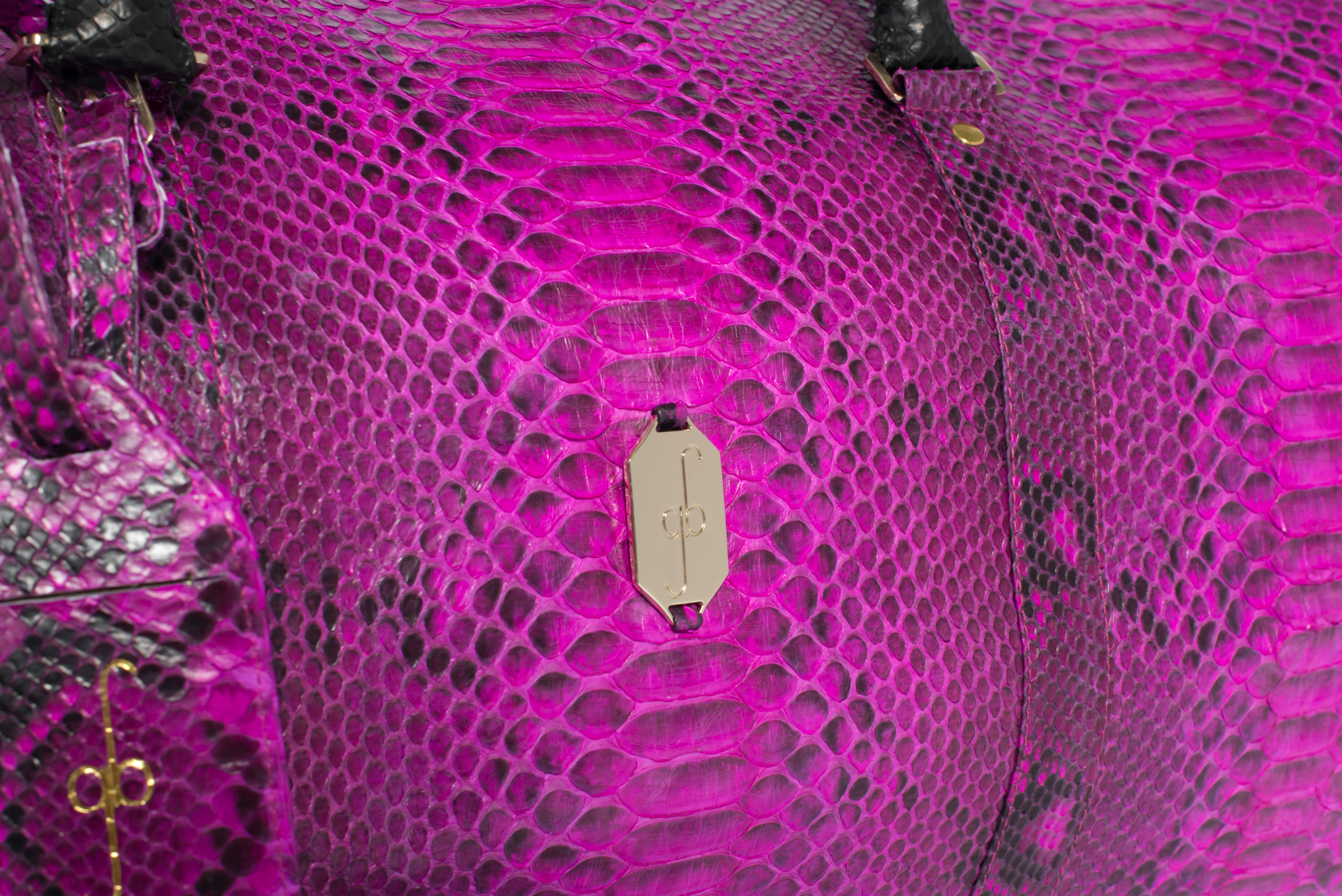 Magenta Python Duffel Bag - Black & Magenta Python – GiovannaBarrios