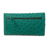 Green Ostrich Clutch Wallet