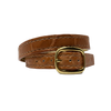Luxury Cognac Alligator Skin Bracelet with Brass Hardware