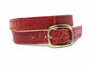 Red Alligator Skin Bracelet with Brass Hardware