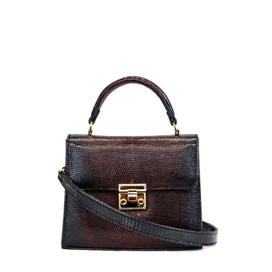 Small Top Handle Satchel - Lizard