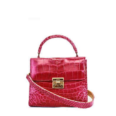 Small Top Handle Satchel - Crocodile