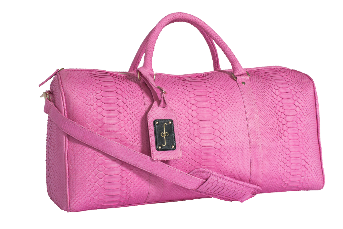 Python Duffle Bag Duffel Bag - Pink Python – GiovannaBarrios