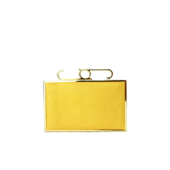 Attache Box Clutch - Lizard